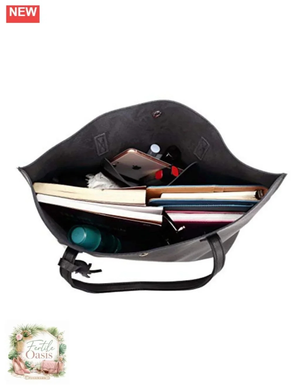 Women Satchel Handbag PU Faux Leather Tote with Tassel Shoulder Purse